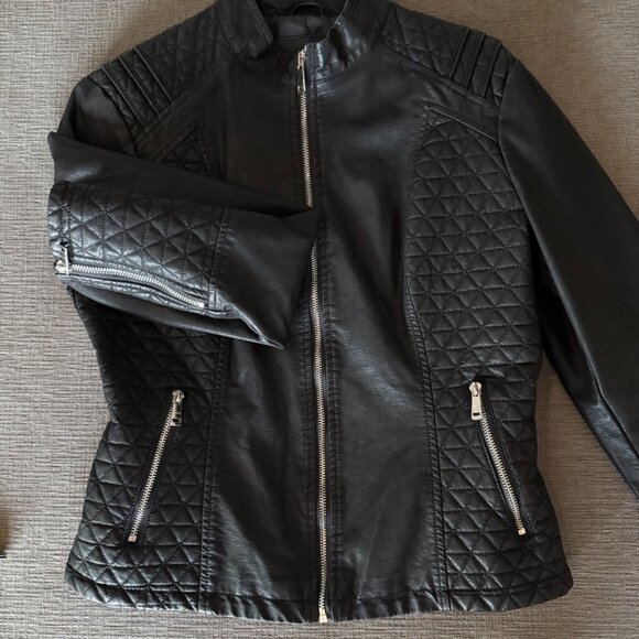 Lulus Heartlines Black Vegan Leather Moto Jacket - Picture 5 of 14